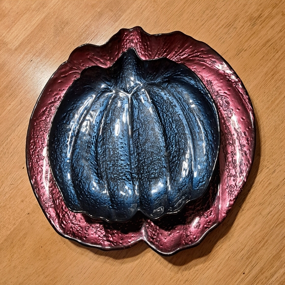 Glass Platters Pumpkin Plate Set Of 2 - Picture 5 of 10